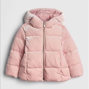 Baby gap 5t pink velvet puffer coat